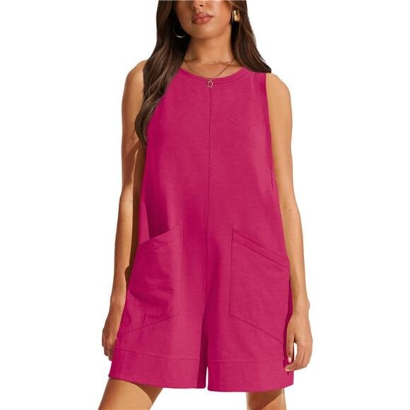 Women´s Romper Summer Sleeveless Loose Fit Overall...